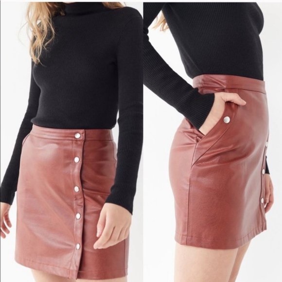 Urban Outfitters Dresses & Skirts - NWT Urban Outfitters Terra Cott Faux Leather Skirt
